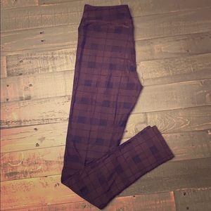 Brown plaid OS LulaRoe leggings